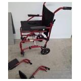 Red Lightweight Transport Wheelchair c18