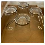 Glass Mugs with Metal Handles, Italy Marked