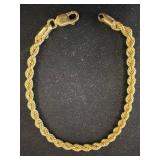 18K Gold Rope Chain Bracelet
