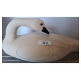 Carved Wooden Swan Sculpture