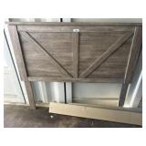 Queen Headboard with Rails in Wood Finish
