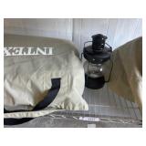 Camping Gear and Metal Lantern