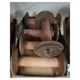 Vintage wooden and Metal Textile Bobbins