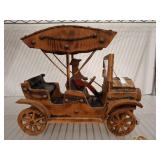 Wooden Model Carriage with Driver Figure