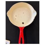 Red Enameled Cast Iron Skillet Griswold