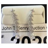 925 Silver Dangling Earrings with Clear Stones