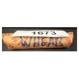 Paper-Wrapped Roll of Wheat Pennies
