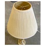 Brass-Style Table Lamp With Pleated Shade