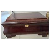 Wooden Jewelry Box with Mirror and Compartments
