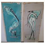 Abstract Heron Paintings on Canvas