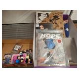 Box Lot of Magazines, Cards, and Figurines