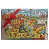 3 Cowboy-Themed 1000-Piece Puzzles