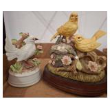 Musical Bird Figurines on Decorative Bases