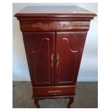 Wooden Jewelry Armoire with Felt-Lined Interior