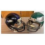 Miniature Riddell NFL Football Helmets, Ravens & E