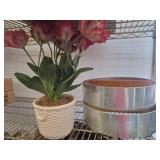 Artificial Tulip Arrangement and Metal Trays