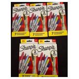 5 Packs of Sharpie Permanent Markers