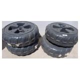 Four Heavy-Duty Plastic Tires