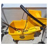 Yellow Mop Bucket with Wringer and Tools
