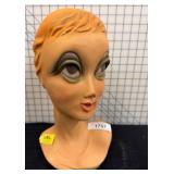 Painted Mannequin Head with Large Eyes