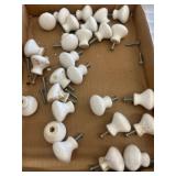 White Ceramic Drawer Knobs with Screws