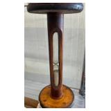 Wooden Hourglass with Exposed Glass Chambers