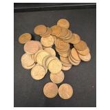 50 U.S. Lincoln Wheat Pennies