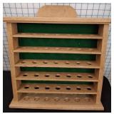 Wall-Mount Wooden Display Rack With Green Liner