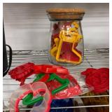 Plastic Cookie Cutters in Glass Jar