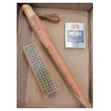 Leather Knife Sheath, .22 Ammo, and Shotshells