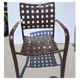 Brown Metal Patio Chair with Woven Seat