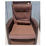 Brown Woven Recliner Chair with Cushions r1 right