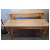 Two Pine Wood Console Tables