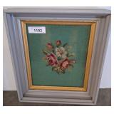 Framed Floral Needlepoint Artwork