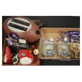 NFL Memorabilia Lot with Slippers and Figures
