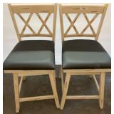 Wood Bar Stools with Cross-Back Design
