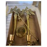 Gold-Tone Eagle Motif Candle Holders