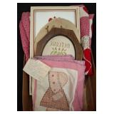 Framed Needlework and Quilt Lot