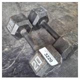 Hexagonal 20 lb Dumbbells c4