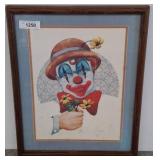 Framed Clown Artwork by Tom West