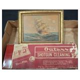 Framed Nautical Painting and Gun Cleaning Kit