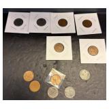 Wheats steel and assorted Pennies with Protective