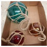 Glass Fishing Floats in Rope Nets