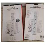 Two 6-Outlet Surge Protectors, 25 ft Cord