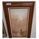 Framed Painting of a Woman in Nature Scene