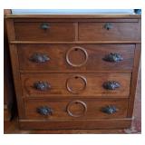Five-Drawer Wooden Dresser with Metal Pulls