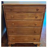 Wooden Chest of Drawers with Five Drawers