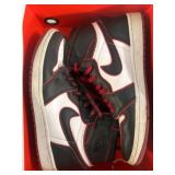Black, White, and Red High-Top Sneakers, 10.5