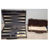 Backgammon and Dominoes Game Sets in Cases