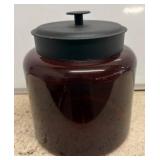 Red Glass Jar With Black Lid